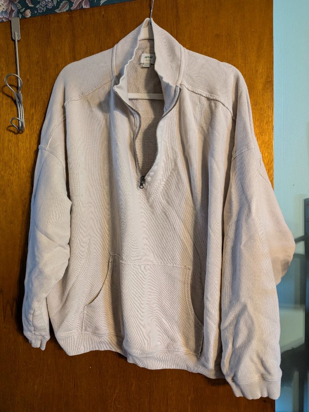 Aerie cream colored quarter zip sweatshirt, size XXL